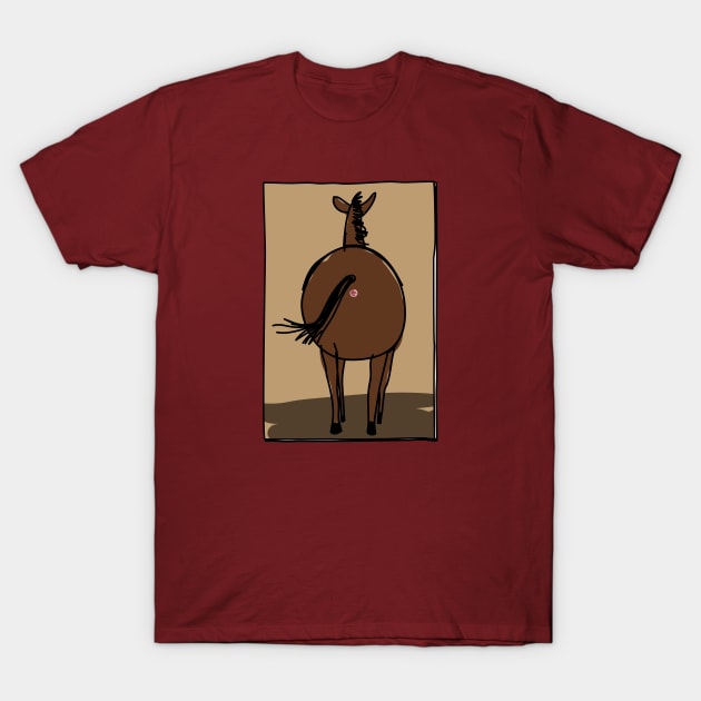 Butts Butts Butts - Horse T-Shirt by duckandbear